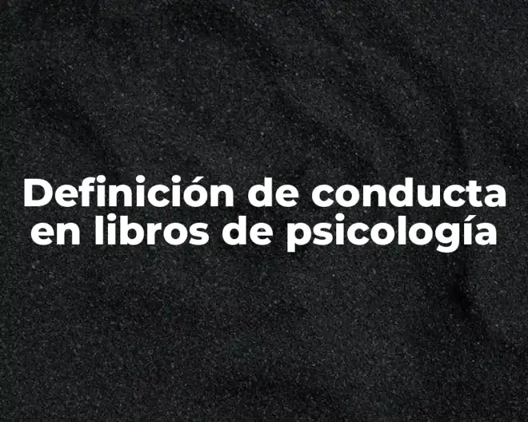Definición de conducta en libros de psicología