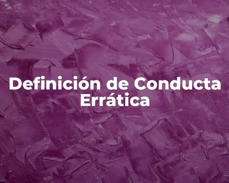 Definición de Conducta Errática