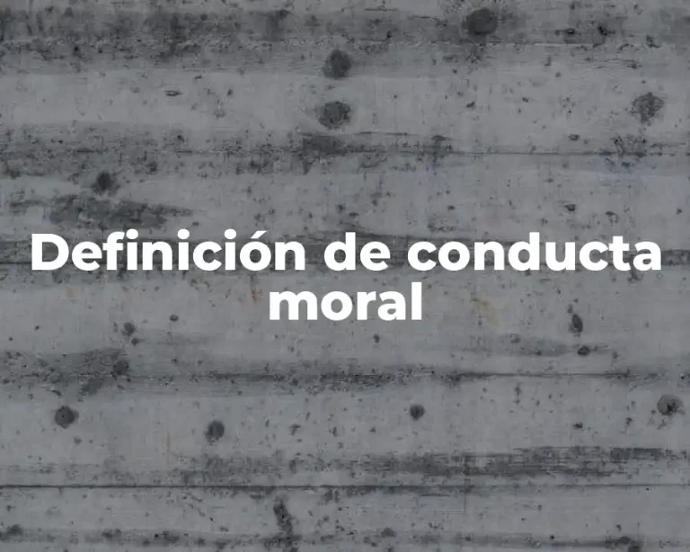 Definición de conducta moral