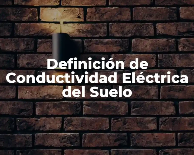 Definición de Conductividad Eléctrica del Suelo