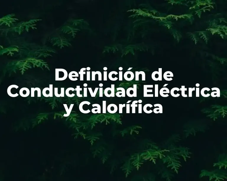 Definición de Conductividad Eléctrica y Calorífica