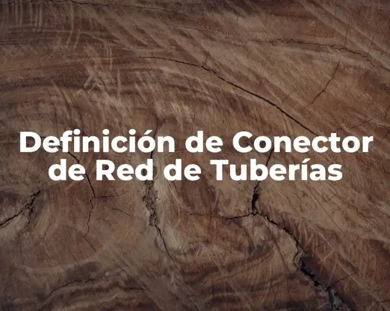 Definición de Conector de Red de Tuberías