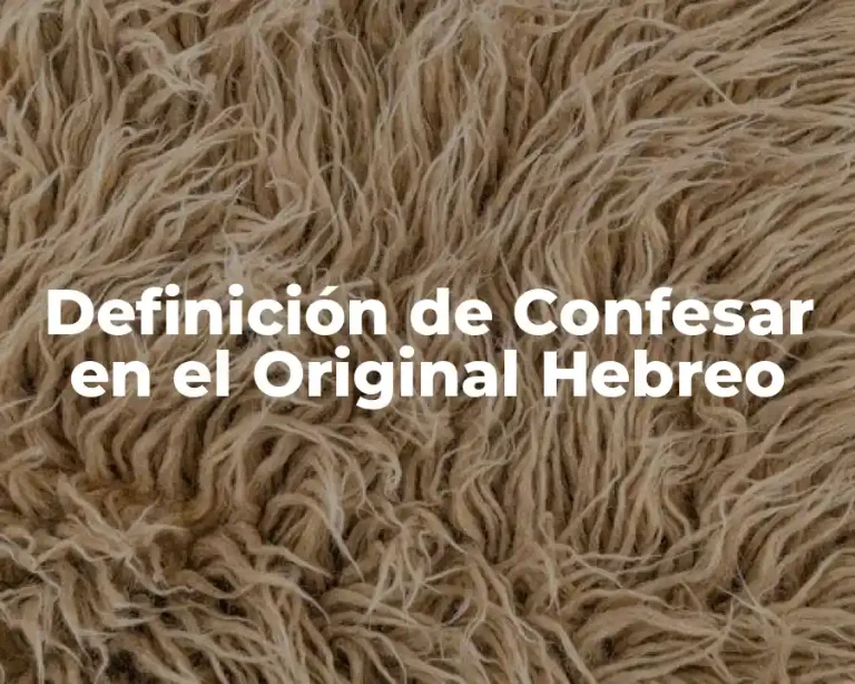 Definición de Confesar en el Original Hebreo
