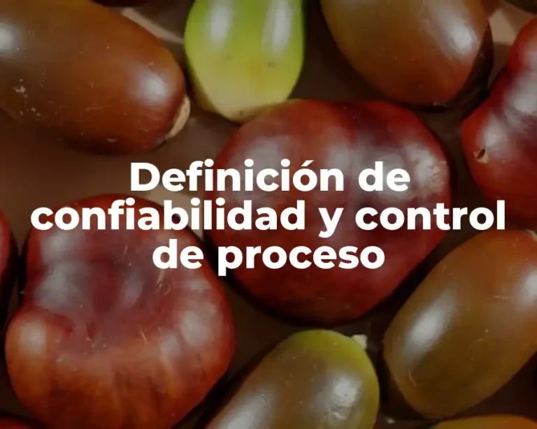 Definición de confiabilidad y control de proceso