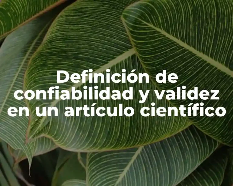 Definición de confiabilidad y validez en un artículo científico