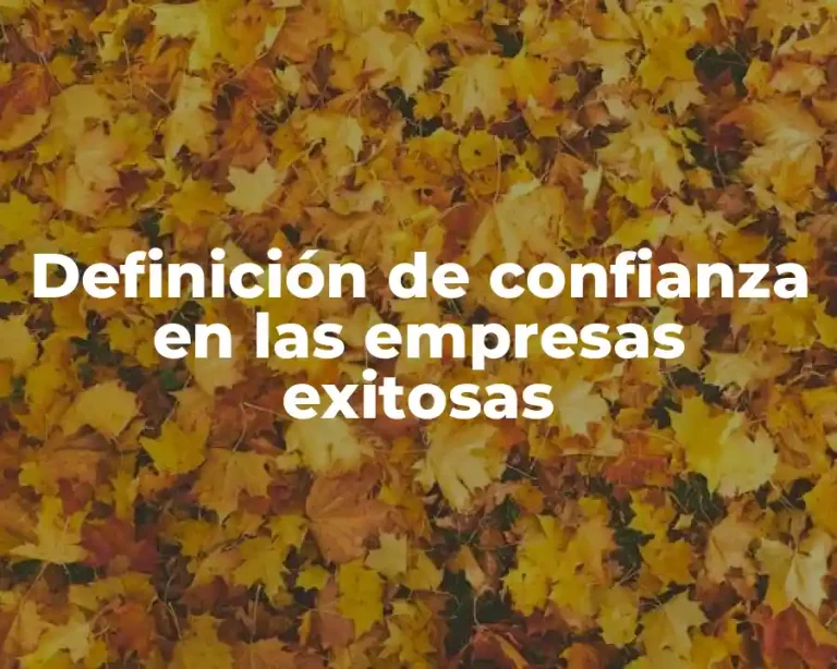 Definición de confianza en las empresas exitosas