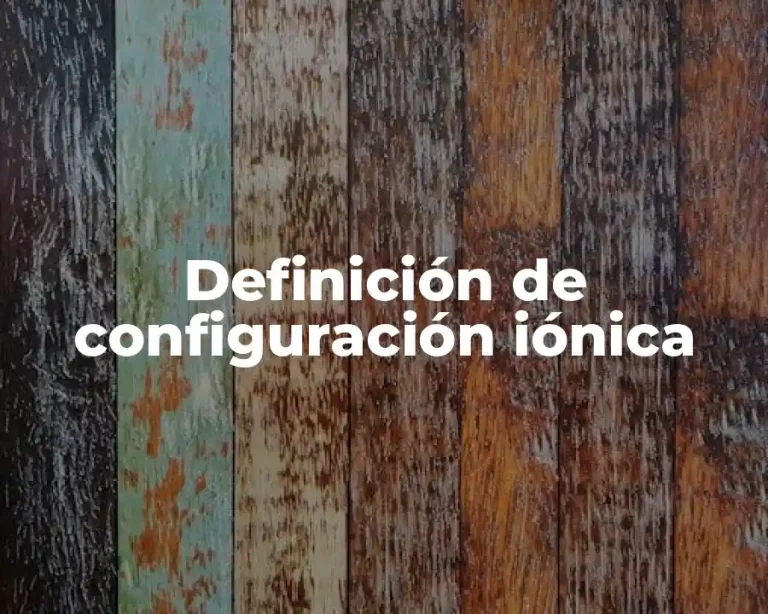 Definición de configuración iónica