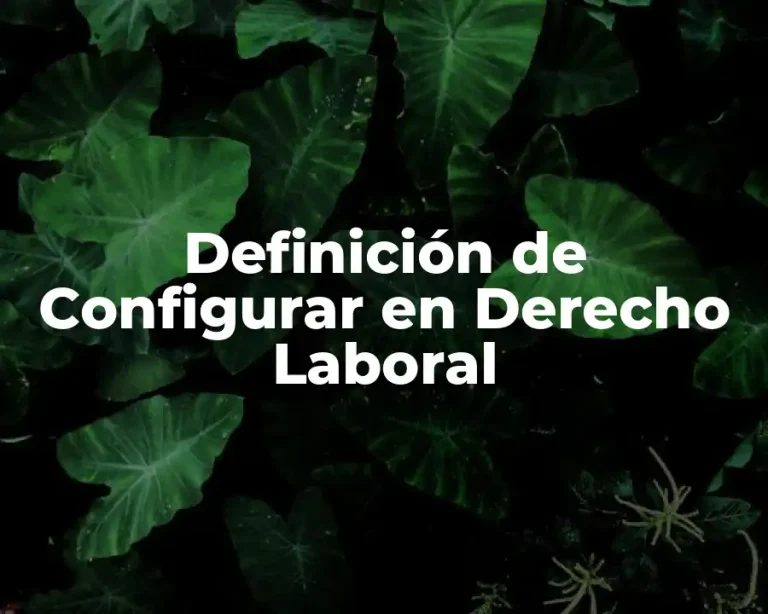 Definición de Configurar en Derecho Laboral
