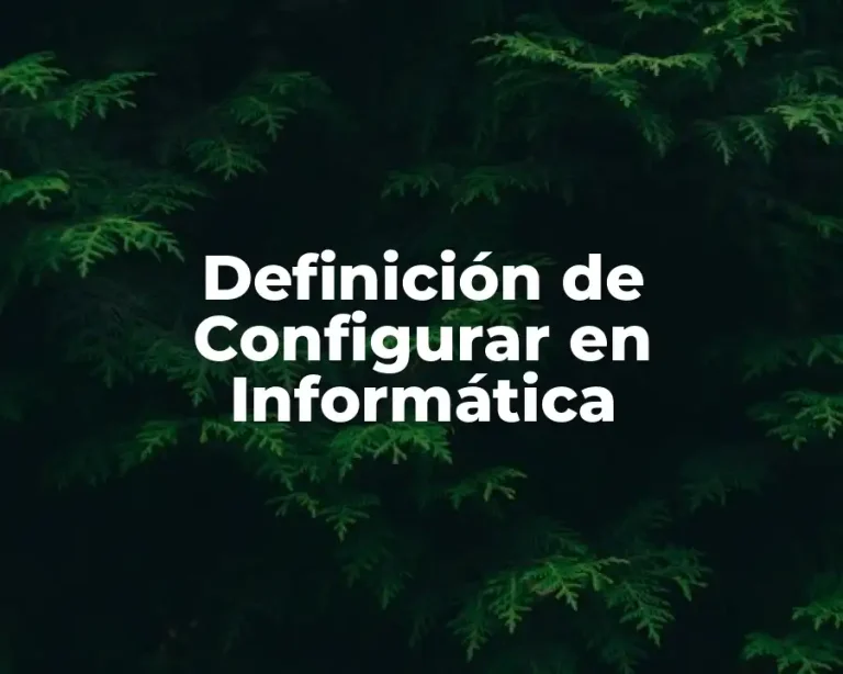 Definición de Configurar en Informática