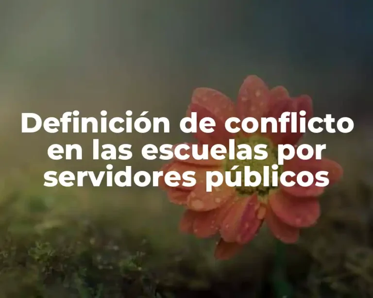 Definición de conflicto en las escuelas por servidores públicos
