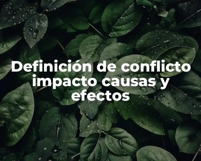 Definición de conflicto impacto causas y efectos