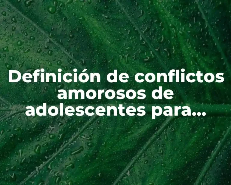 Definición de conflictos amorosos de adolescentes para resolver