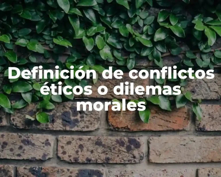 Definición de conflictos éticos o dilemas morales