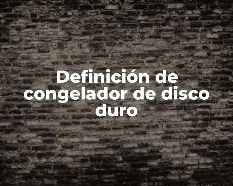 Definición de congelador de disco duro