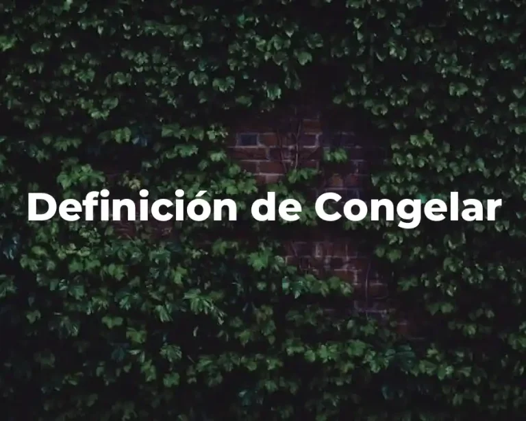 Definición de Congelar