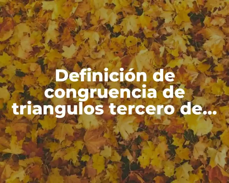 Definición de congruencia de triangulos tercero de secundaria