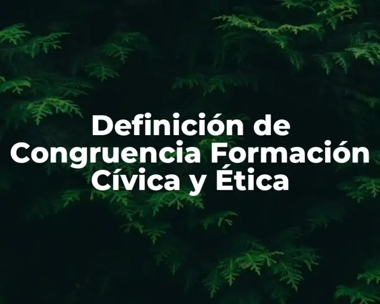 Definición de Congruencia Formación Cívica y Ética