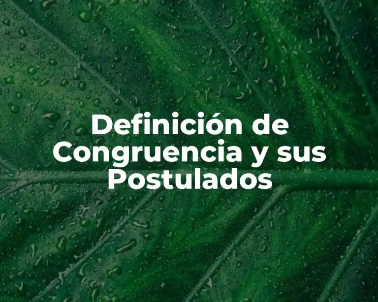 Definición de Congruencia y sus Postulados