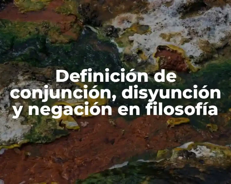 Definición de conjunción, disyunción y negación en filosofía