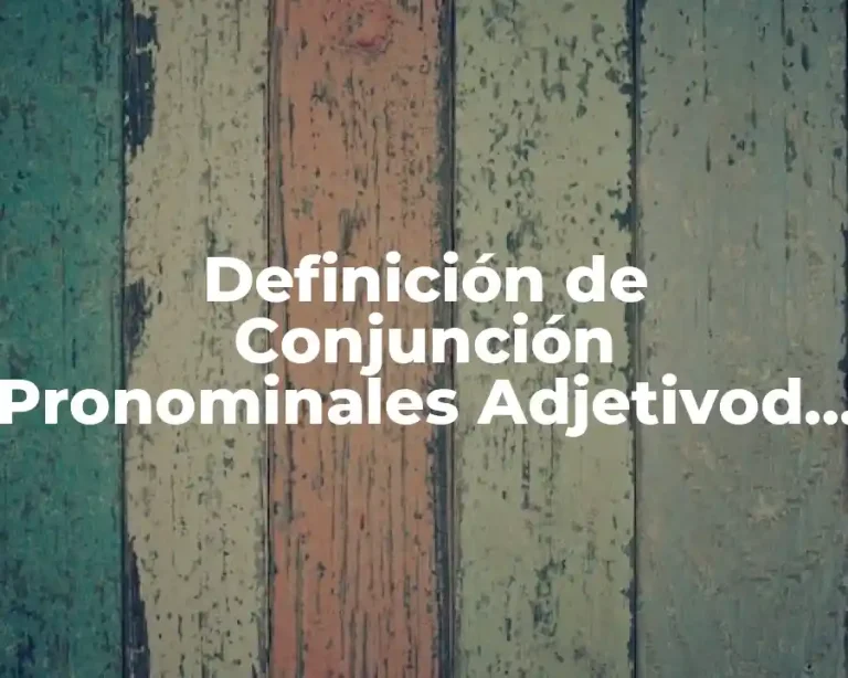 Definición de Conjunción Pronominales Adjetivod Relativos