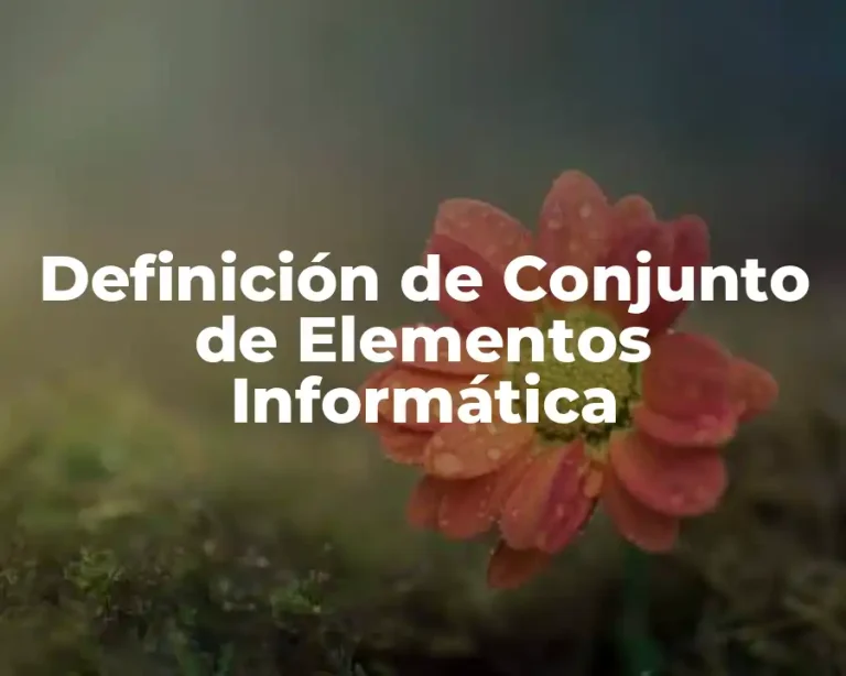 Definición de Conjunto de Elementos Informática