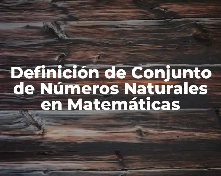 Definición de Conjunto de Números Naturales en Matemáticas