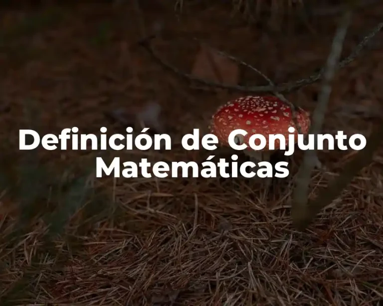Definición de Conjunto Matemáticas