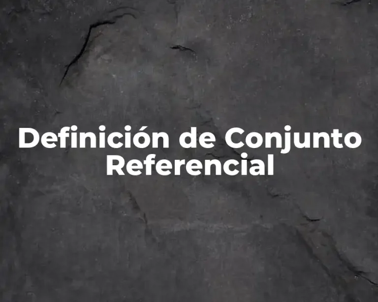 Definición de Conjunto Referencial