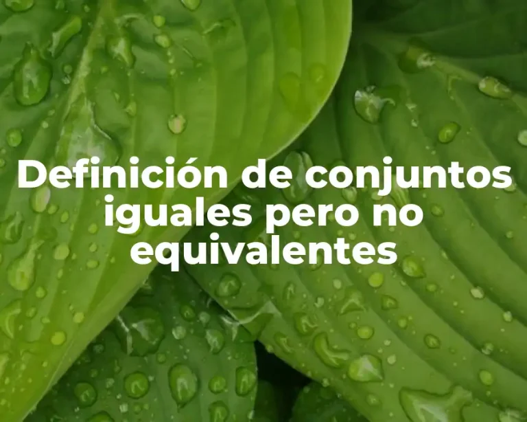 Definición de conjuntos iguales pero no equivalentes