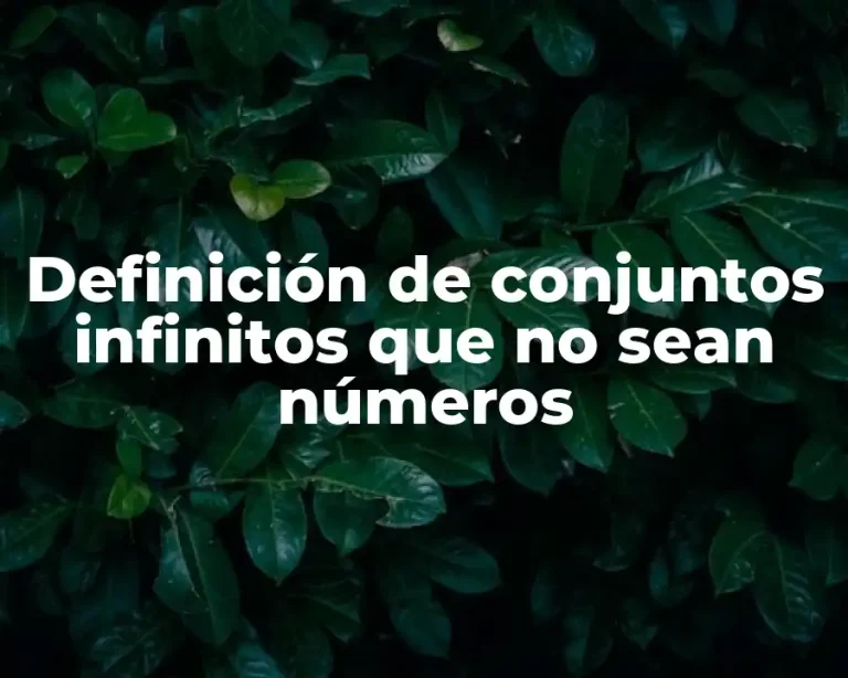Definición de conjuntos infinitos que no sean números