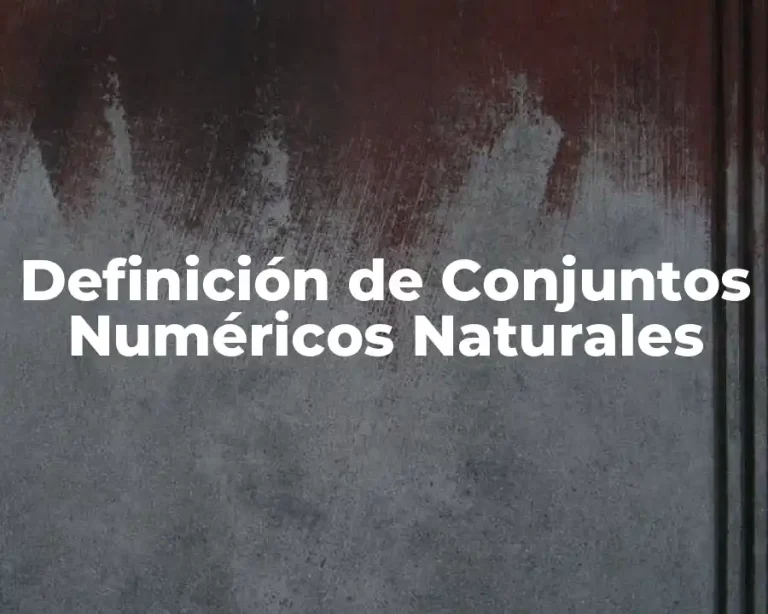 Definición de Conjuntos Numéricos Naturales