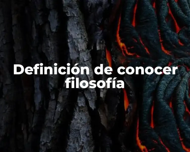 Definición de conocer filosofía