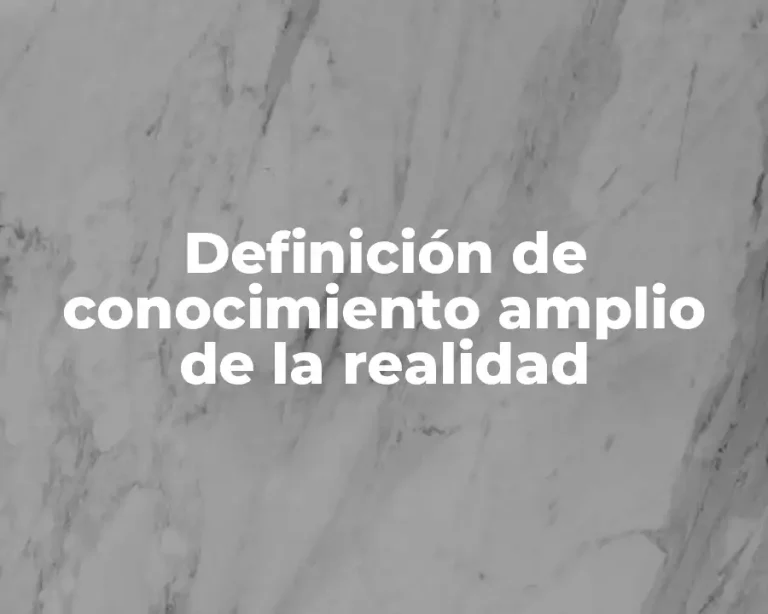 Definición de conocimiento amplio de la realidad