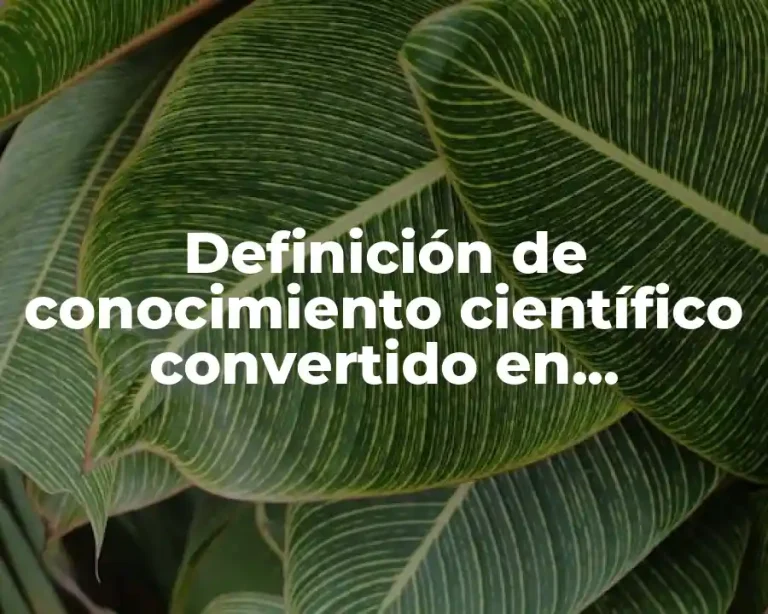 Definición de conocimiento científico convertido en tecnología
