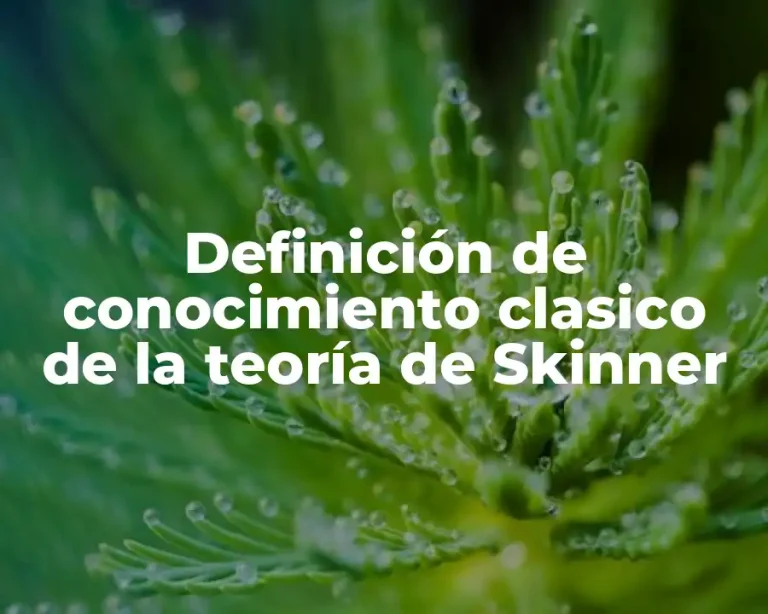 Definición de conocimiento clasico de la teoría de Skinner