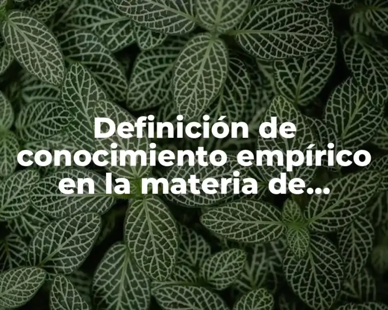 Definición de conocimiento empírico en la materia de derecho