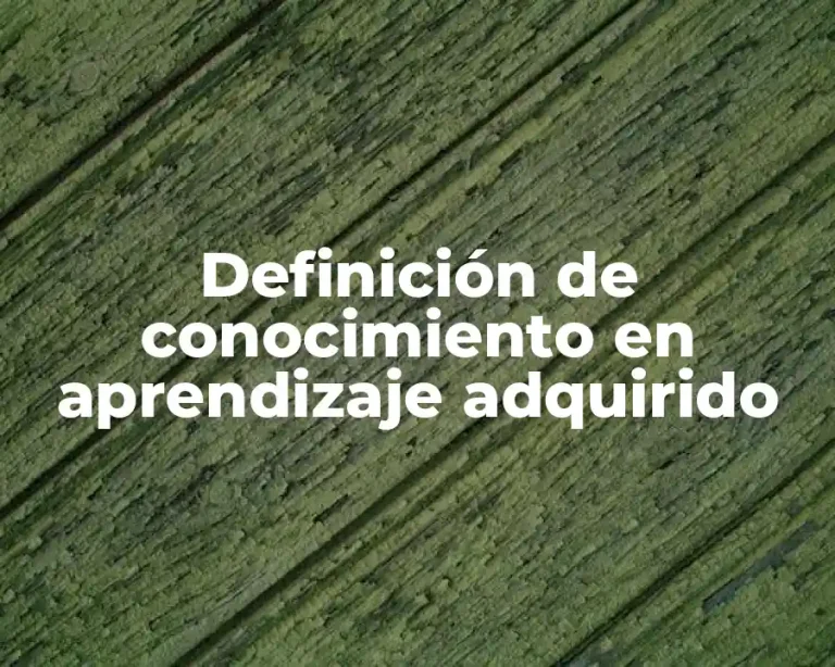 Definición de conocimiento en aprendizaje adquirido