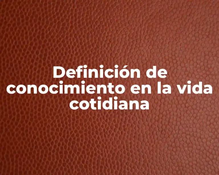 Definición de conocimiento en la vida cotidiana