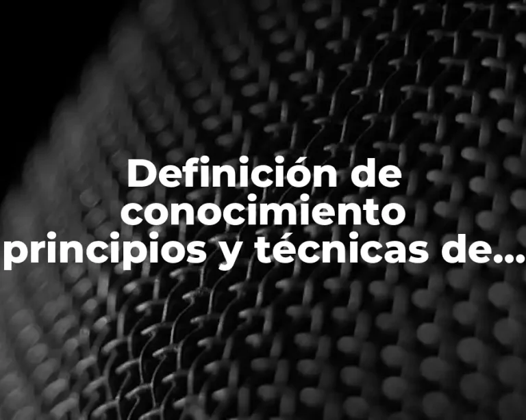 Definición de conocimiento principios y técnicas de investigación