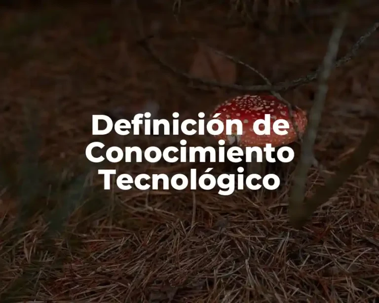 Definición de Conocimiento Tecnológico