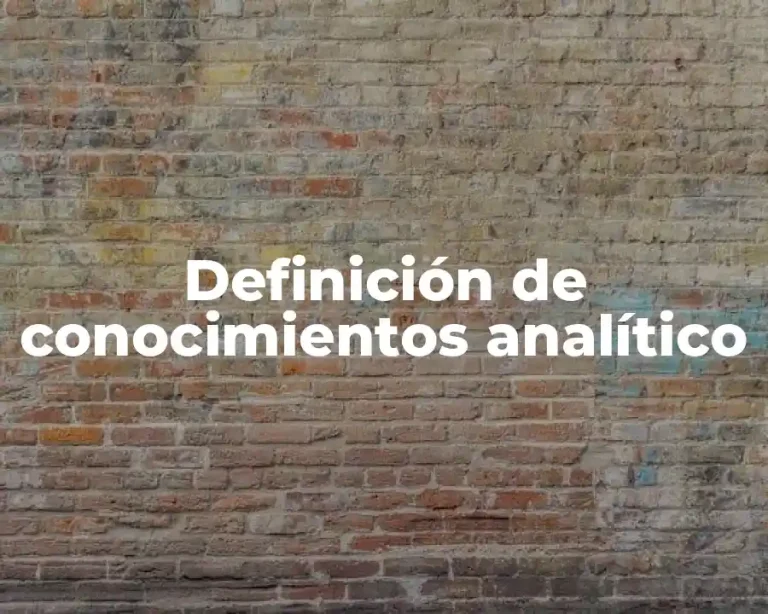Definición de conocimientos analítico