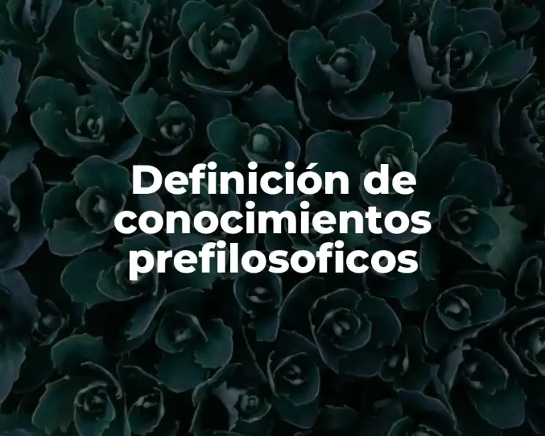 Definición de conocimientos prefilosoficos