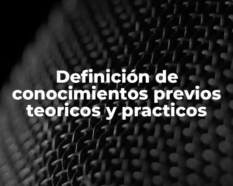 Definición de conocimientos previos teoricos y practicos