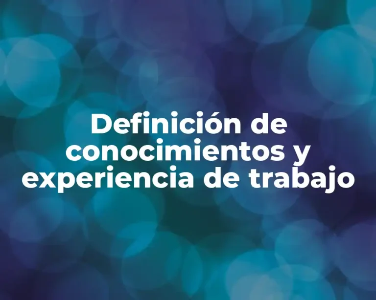 Definición de conocimientos y experiencia de trabajo