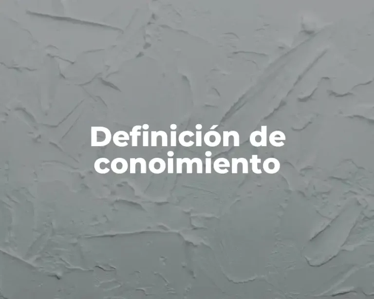 Definición de conoimiento