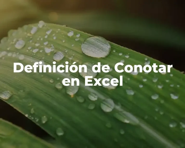 Definición de Conotar en Excel