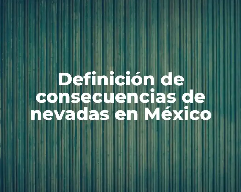Definición de consecuencias de nevadas en México