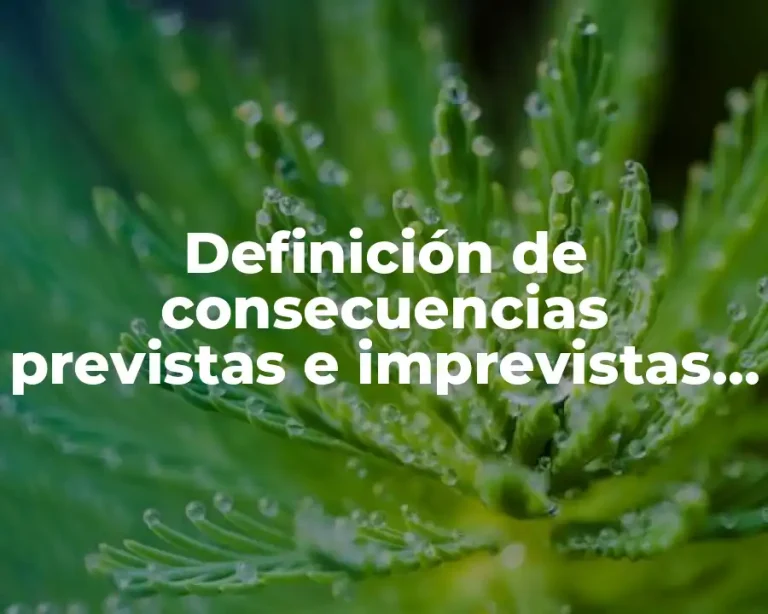 Definición de consecuencias previstas e imprevistas sociología