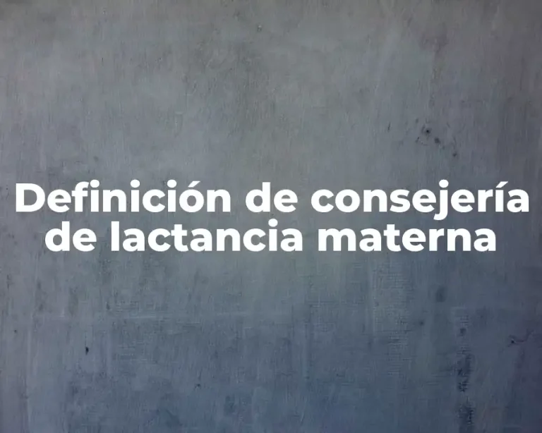 Definición de consejería de lactancia materna