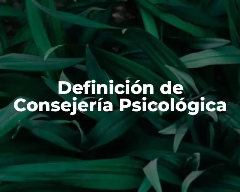 Definición de Consejería Psicológica